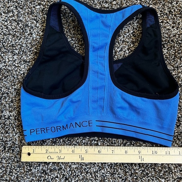 Calvin Klein Blue Racerback Sports Bra - Picture 3 of 4